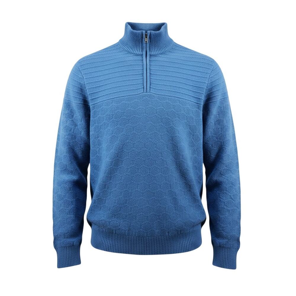 Southern Proper Men's 1/4 Zip Sweater Blue L Pullover